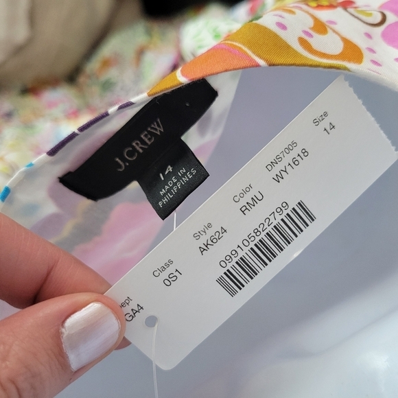 J.Crew NWT Women's 14 Ratti Retro Colorful Floral Print Short Sleeve Midi Dress - Picture 7 of 11